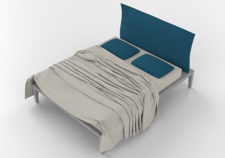 Lits 3D - Lit deux places - Horm - Moheli - ACCA software