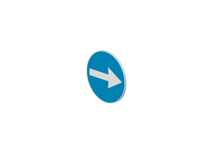 3D Signage - Mandatory direction to the right - ACCA... 3D Signage - Mandatory direction to the right - ACCA...