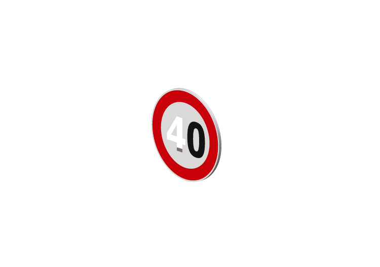 Señalización 3D - Velocidad máxima 40 - ACCA software Señalización 3D - Velocidad máxima 40 - ACCA software