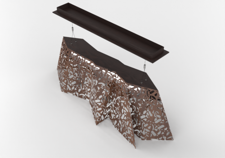 Lâmpada pingente 3D - Luminária suspensa de madeira - Horm...