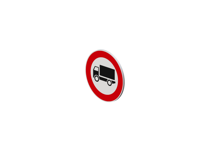 Sinalização 3D - Proibido trânsito para caminhões que... Sinalização 3D - Proibido trânsito para caminhões que...