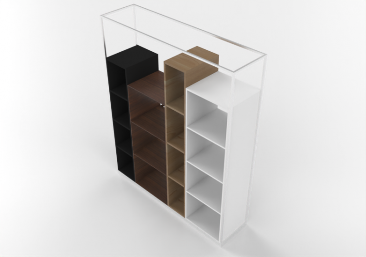 Bibliothèque 3D - Bibliothèque modulaire en bois - Horm -...