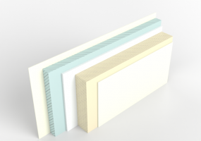 Muro portante da 50 cm in tufo e calcestruzzo cellulare con intercapedine d'aria