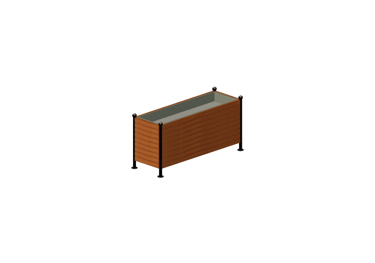 Bancos y Macetas 3D - Arriate a pavimiento de madera para... Bancos y Macetas 3D - Arriate a pavimiento de madera para...