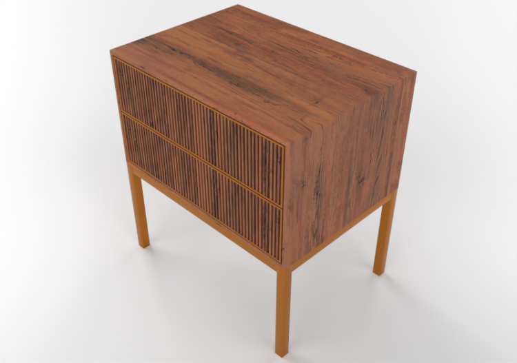 3D Betten und Nachttische - Nachttisch aus Holz - Sierra -...