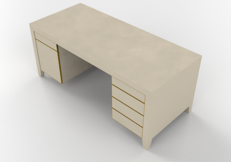 3D Schreibtische - Schreibtisch aus Leder - Sierra -...