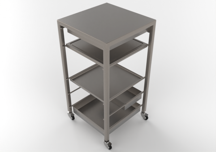 3D Tisch - Servierwagen aus Metall - Desalto - Helsinki -...