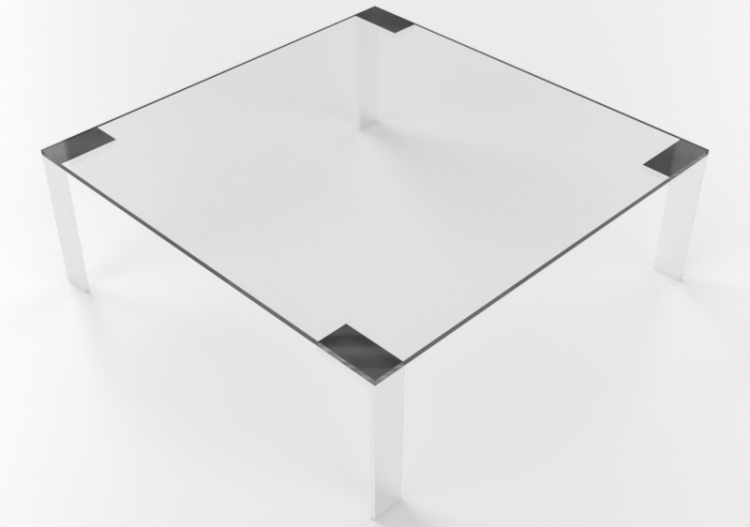 3D Tisch - Couchtisch aus Glas - Desalto - Liko - ACCA...