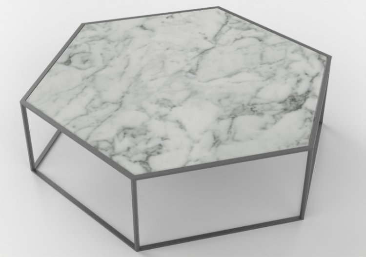 Tables 3D - Petite table en marbre - Desalto - Hexagon -...