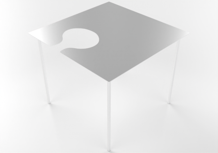 3D Tisch - Couchtisch aus Metall - Desalto - Softer than...