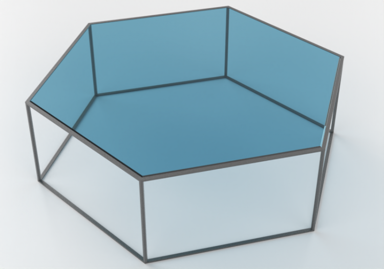 Mesas 3D - Mesa de centro de vidro - Desalto - Hexagon -...