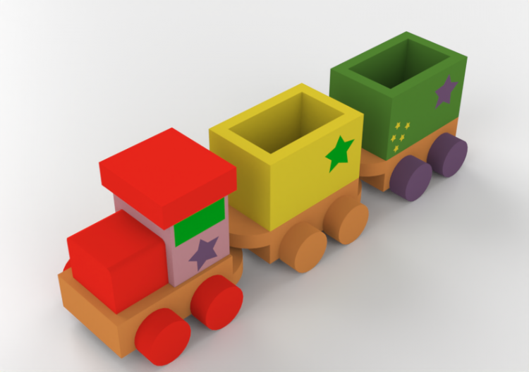Juguetes 3D - Tren de juguete - ACCA software