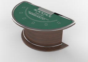 3D Spielgeräte - Blackjack-Tisch aus Holz