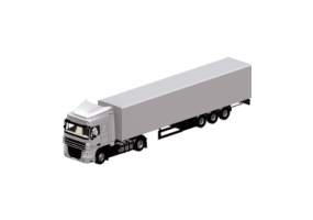 Caminh&otilde;es e &Ocirc;nibus 3D - Trator rodovi&aacute;rio com cortinas laterais