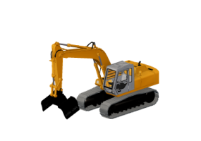Máquinas para construção 3D - Escavadeira com braçadeira