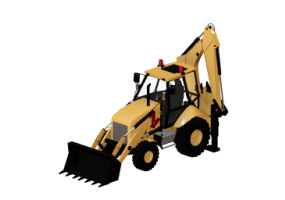 Máquinas para construção 3D - Retroescavadeira de rodas