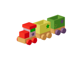 3D Spielzeug - Spielzeug-Eisenbahn