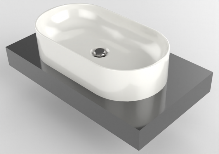 3D Sinks - Shelf with Wash Basin - Flaminia - F6PS65 -...