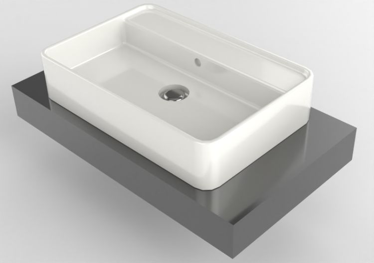 3D Sinks - Shelf with Wash Basin - Flaminia - F6MWL60PR -...