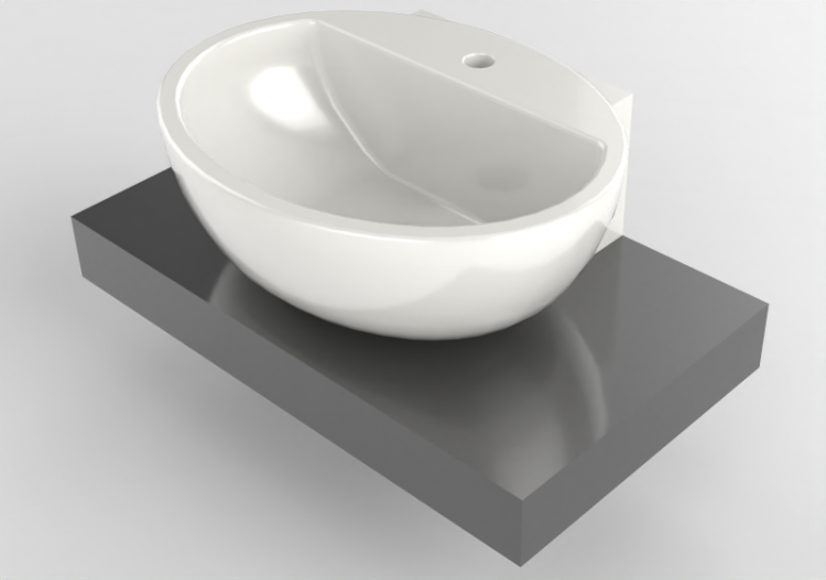 Pias 3D - Prateleira com lavatório - Flaminia - F6DP481 -...
