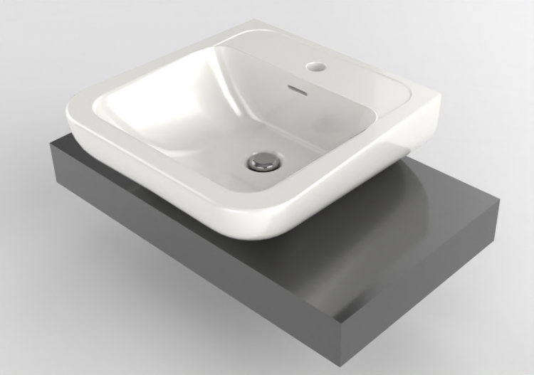 3D Sinks - Shelf with Wash Basin - Flaminia - F6CM54L -...