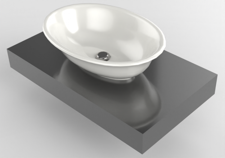 Pias 3D - Prateleira com lavatório - Flaminia - F6BL56L -...