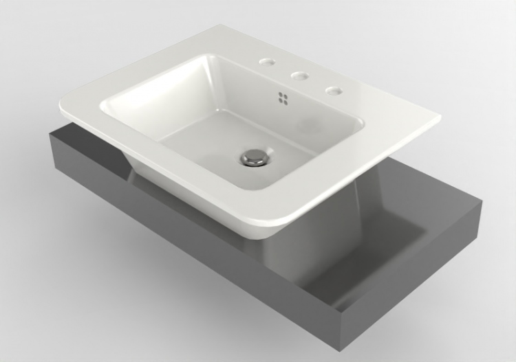 Lavabos 3D - Étagère avec lavabo - Flaminia - F6VL66 -...