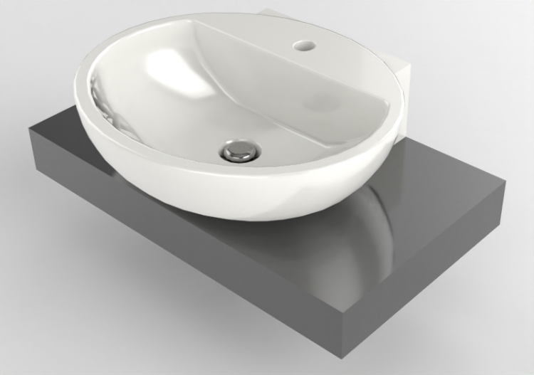 Lavabos 3D - Lavabo avec support - Flaminia - F65083 -...