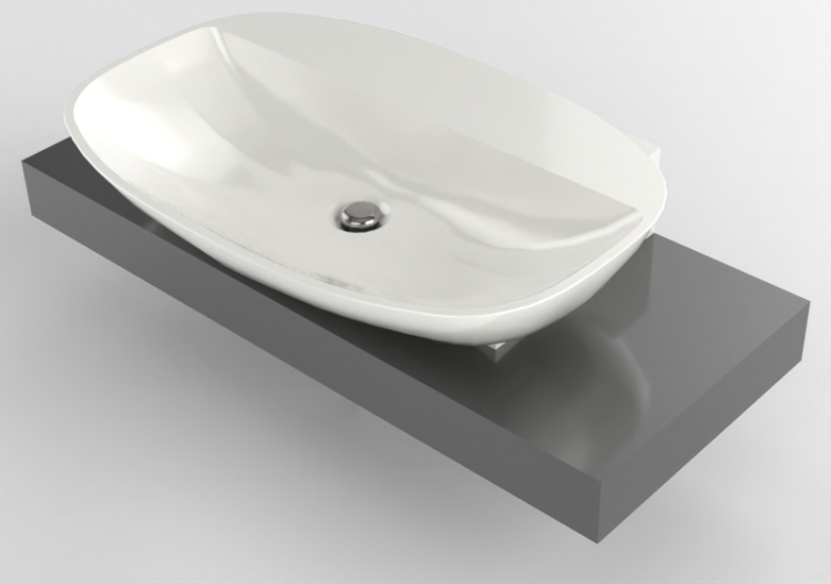 3D Waschbecken - Waschbecken mit Standsäule - Flaminia -...