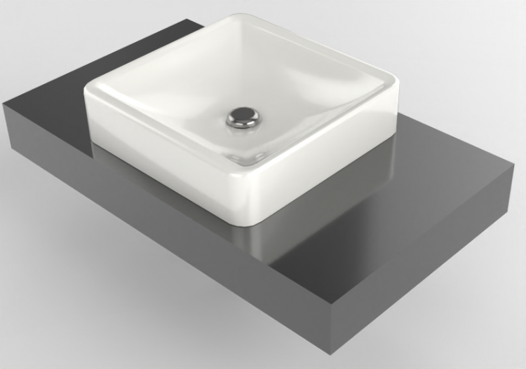 3D Waschbecken - Waschbecken mit Standsäule - Flaminia -...
