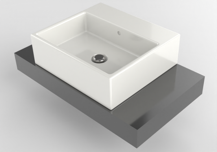 3D Waschbecken - Waschbecken mit Standsäule - Flaminia -...