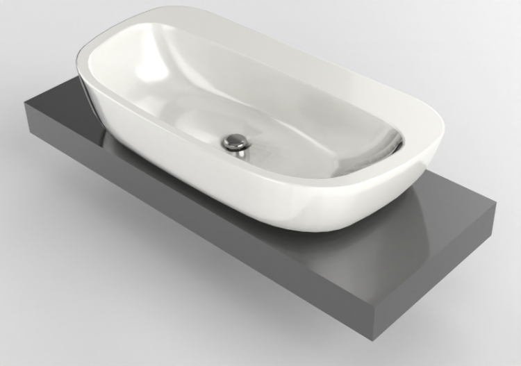 Lavabi 3D - Lavabo con supporto - Flaminia - F6MN100 -...