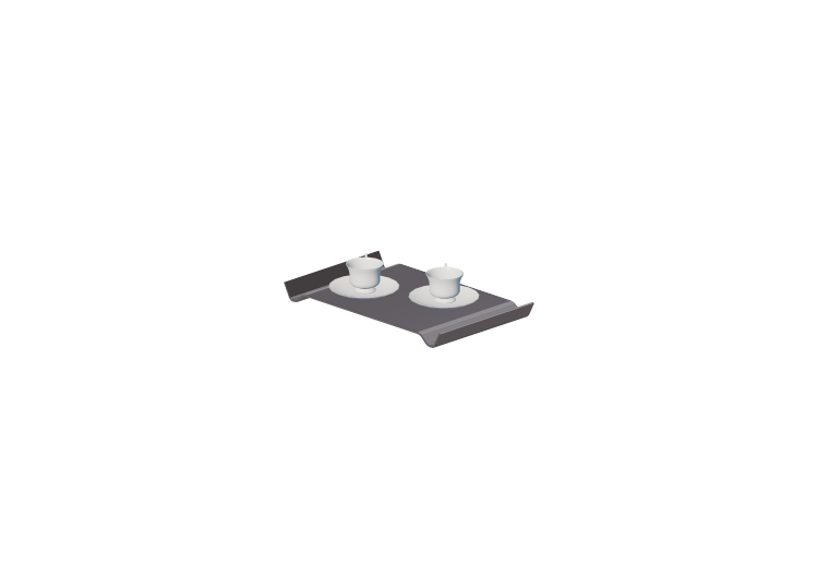 Stoviglie e posate 3D - Vassoio con tazze - ACCA software Stoviglie e posate 3D - Vassoio con tazze - ACCA software