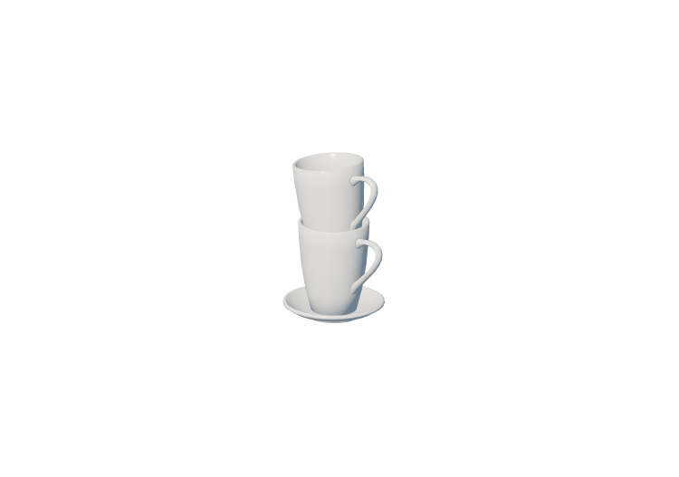 Louças e talheres 3D - Conjunto de 2 xícaras de leite -... Louças e talheres 3D - Conjunto de 2 xícaras de leite -...