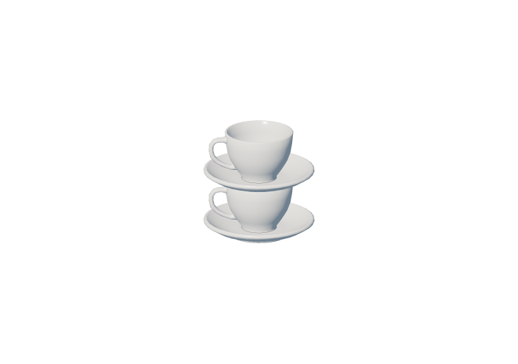 Vaisselle et couverts 3D - Set de 2 tasses à lait - ACCA... Vaisselle et couverts 3D - Set de 2 tasses à lait - ACCA...