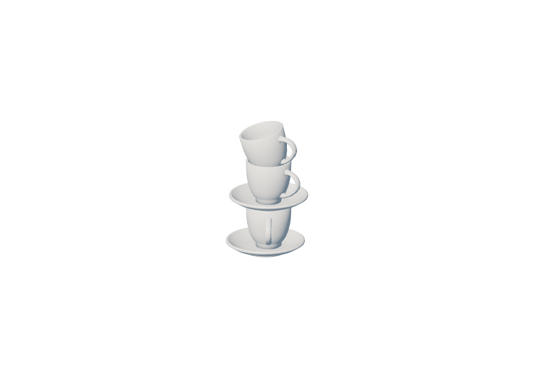 Louças e talheres 3D - Conjunto de 3 xícaras de café - ACCA... Louças e talheres 3D - Conjunto de 3 xícaras de café - ACCA...