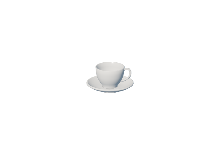 Crockery and cutlery 3D - Cup with plate - ACCA software Crockery and cutlery 3D - Cup with plate - ACCA software