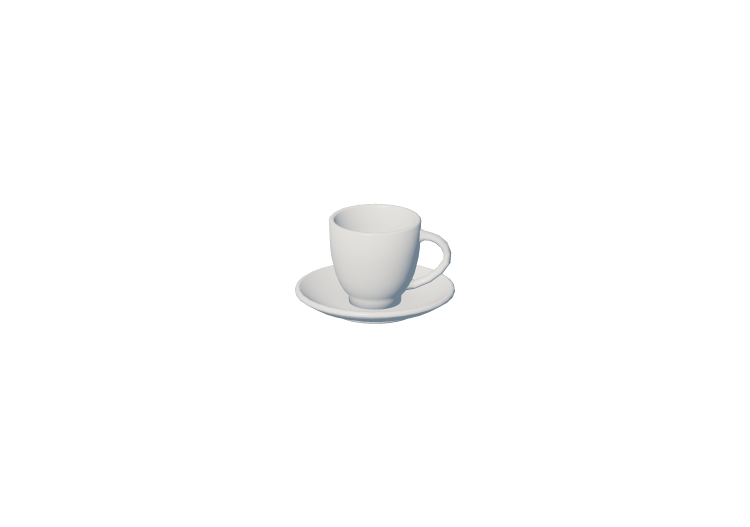 Vaisselle et couverts 3D - Tasse à café avec soucoupe -... Vaisselle et couverts 3D - Tasse à café avec soucoupe -...