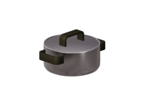 Pentole e Contenitori 3D - Casseruole in acciaio inox