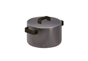 Pans and Containers 3D - Stainless steel casserole