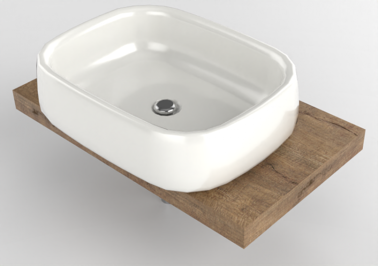 3D Sinks - Sink with Support - Flaminia - SLBN+BN60 - Solid...