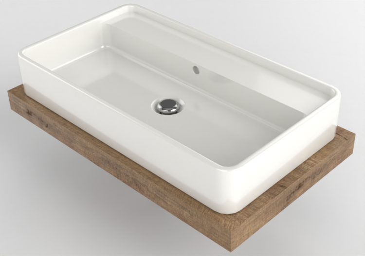Pias 3D - Lavatório com suporte - Flaminia - SLMW+MW75PR -...