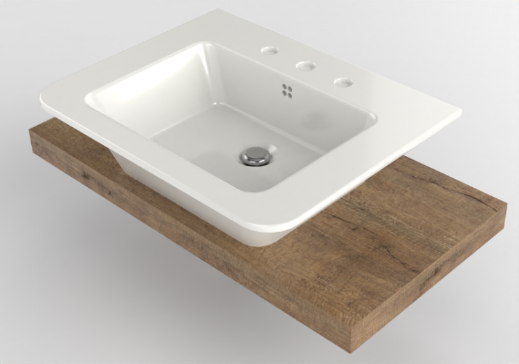 Pias 3D - Lavatório com suporte - Flaminia - SLVL66 - Solid...