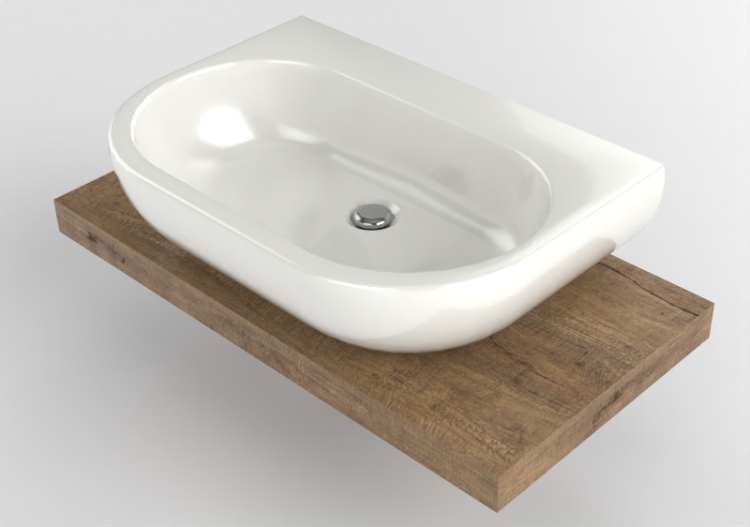 3D Waschbecken - Waschbecken mit Waschtischplatte -...