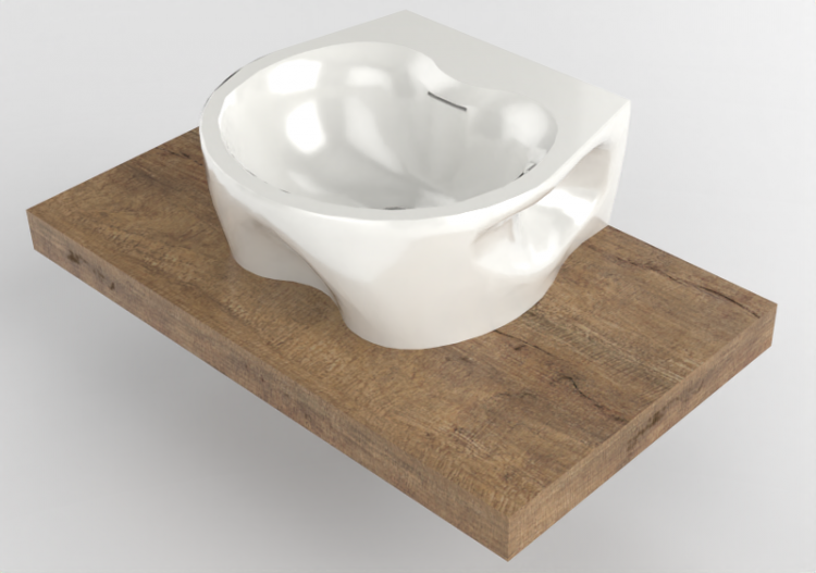 Pias 3D - Lavatório com suporte - Flaminia - SLVD44 - Solid...