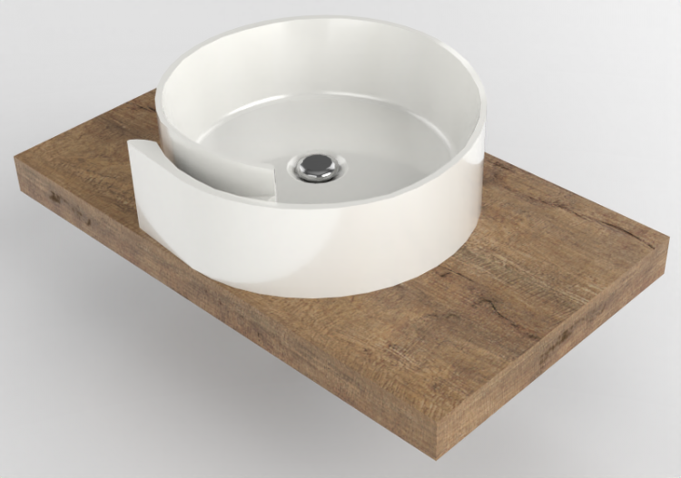 Pias 3D - Lavatório com suporte - Flaminia - SLRL44 - Solid...