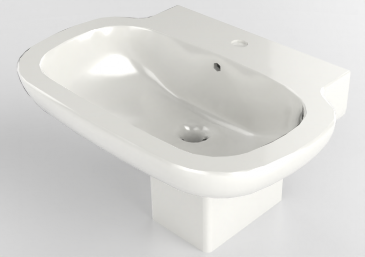 Lavabos 3D - Lavabo con soporte - Flaminia - SR74L+SR50CS -...