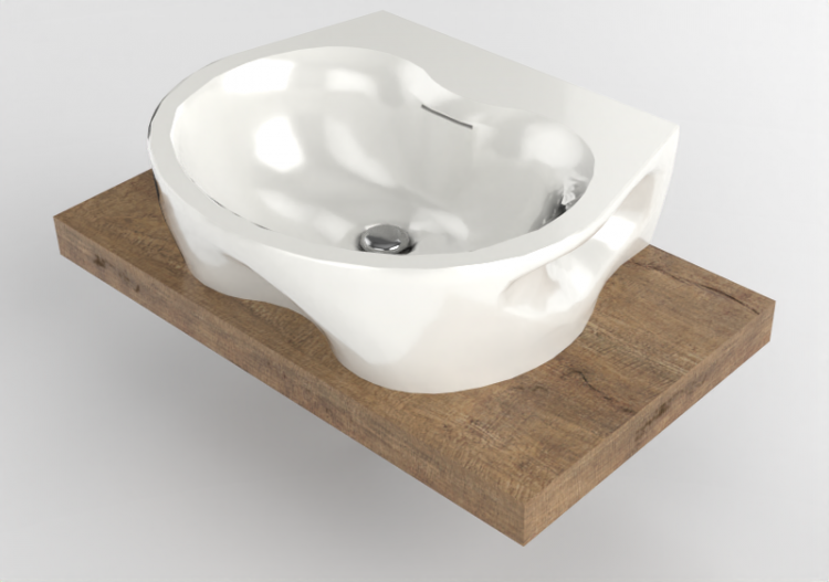Pias 3D - Lavatório com suporte - Flaminia - SLVD60 - Solid...