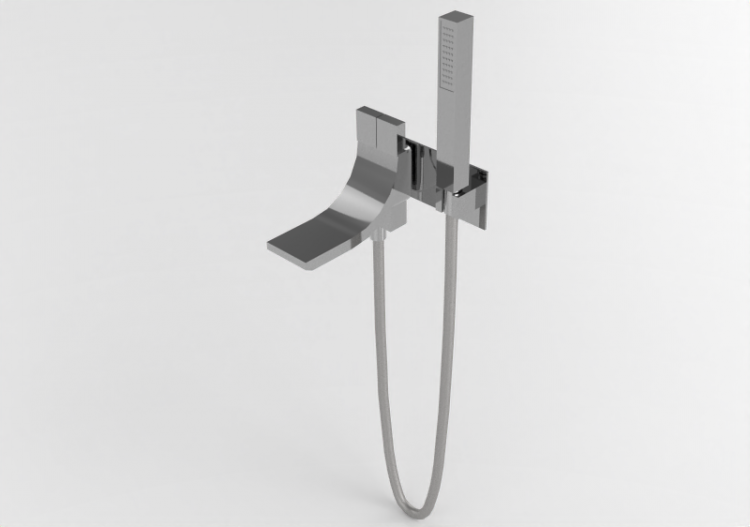 Canillas 3D - Set bañera de pared doble comando con...
