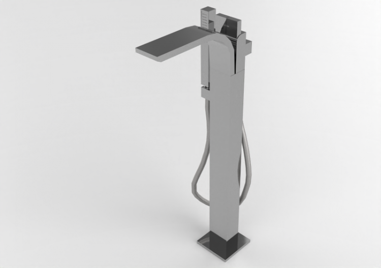 3D Taps - Free-standing bathtub set with spout, mixer and...